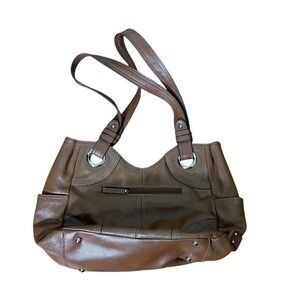 TIgnanello Leather Shoulder Bag Caramel Brown Purse